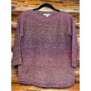 Croft & Barrow Burgundy Crew‎ Neck Sweater Size XS